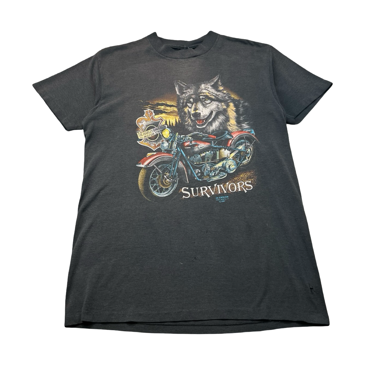 1991 Harley Davidson 3D Emblem “Survivors” Tee