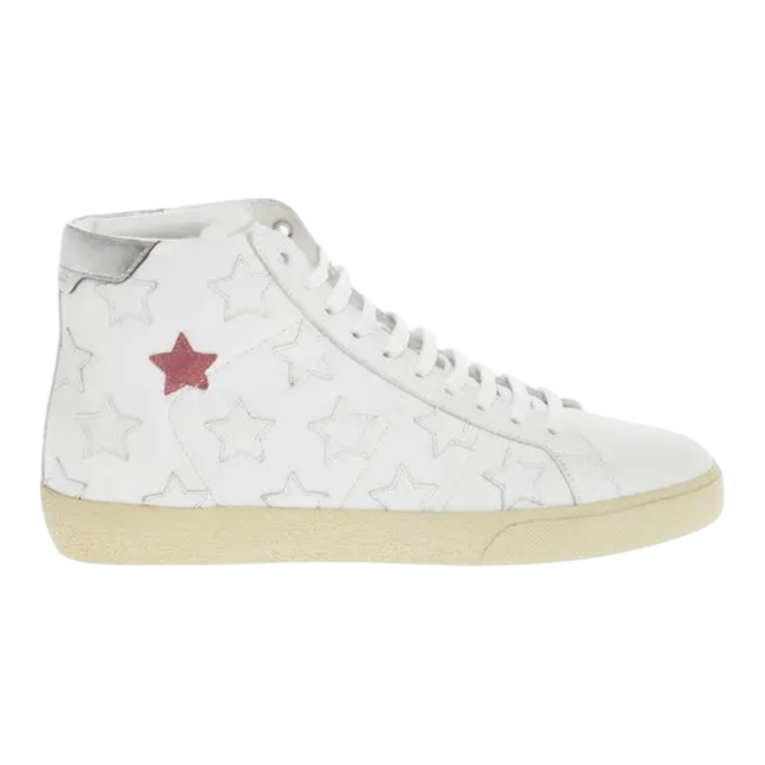 Saint Laurent Paris SL/06 High Top Star Sneaker White