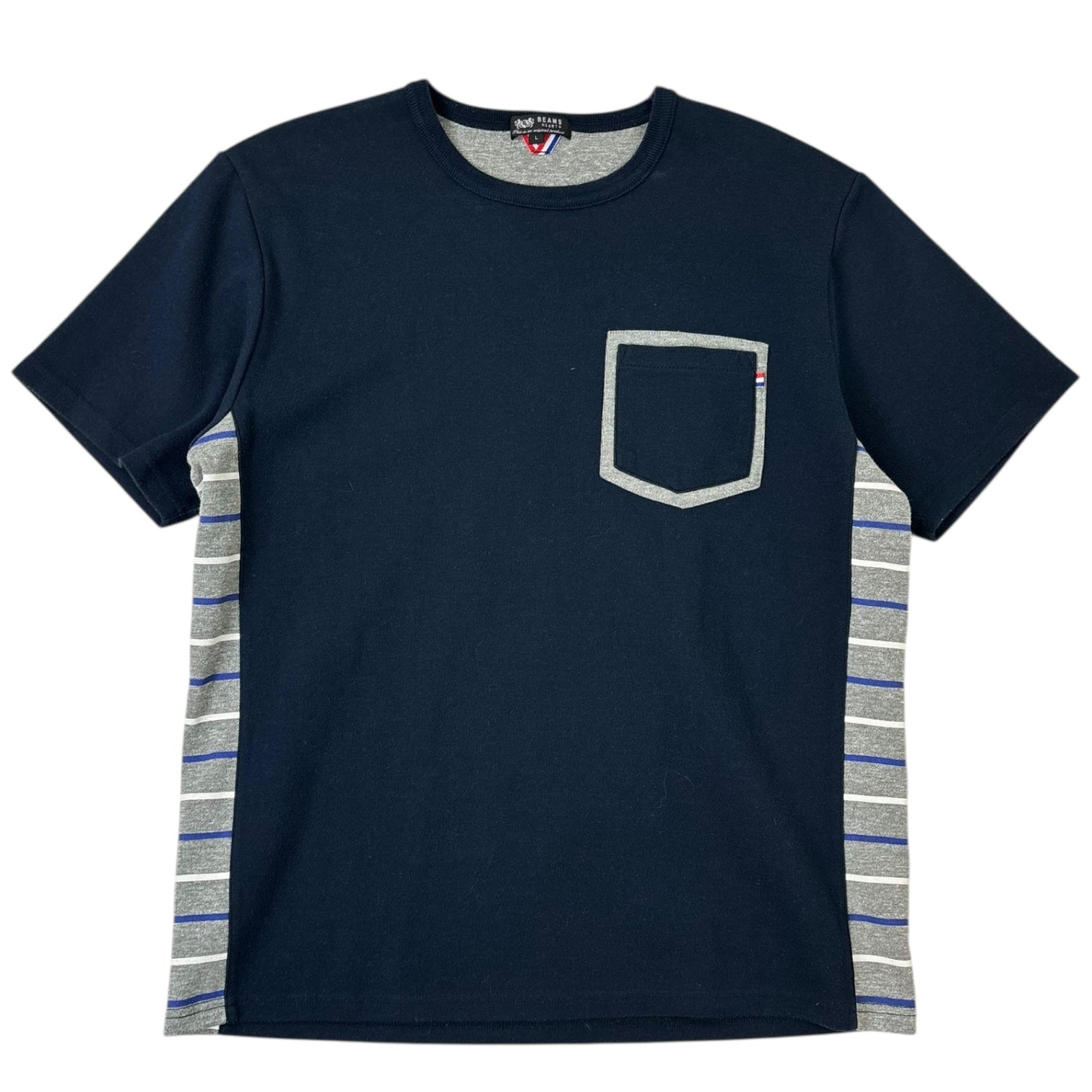 Beams Heart Pocket T-Shirt Navy