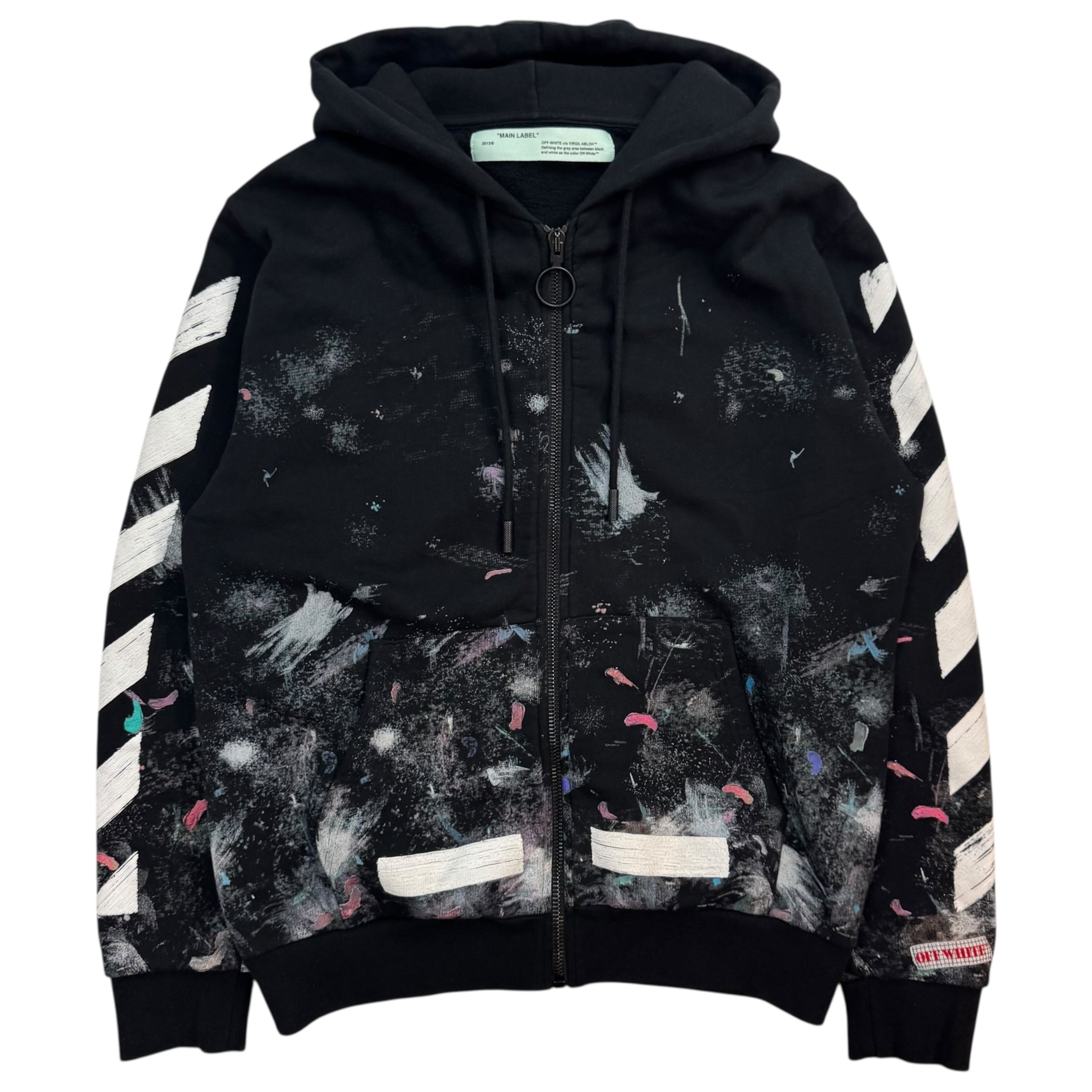 Off-White Galaxy Brushed Zip Up Hoodie Black