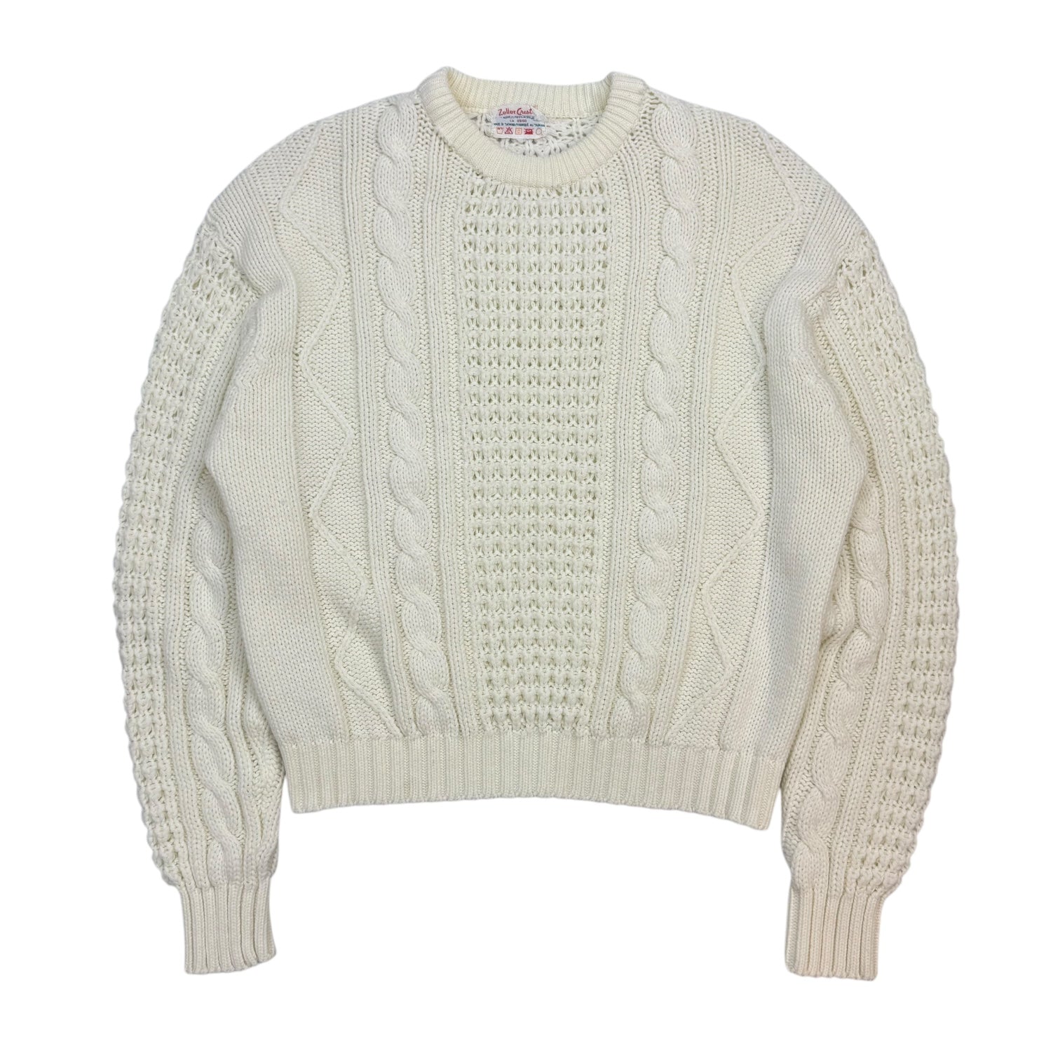 Vintage Cable Knit Sweater Cream