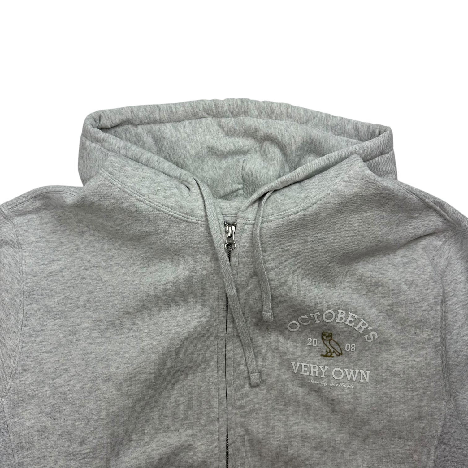 OVO Collegiate Zip Up Hoodie Heather Grey