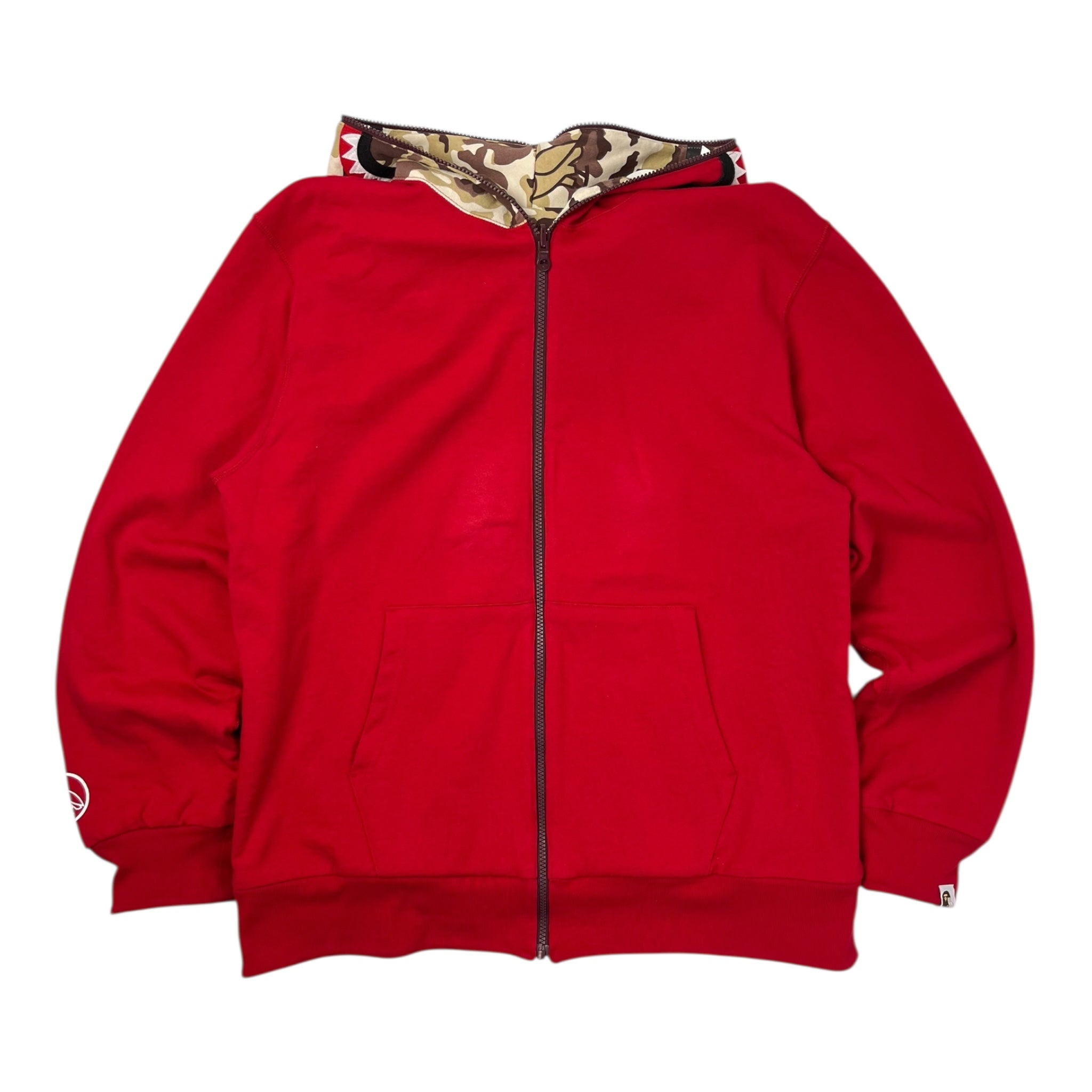 A Bathing Ape X OVO Woodland Camo Shark Reversible Full Zip Hoodie