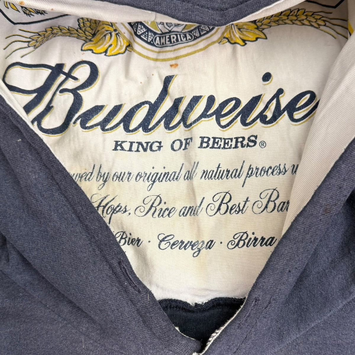 2003 Budweiser King Of Beers Spellout Hoodie Black