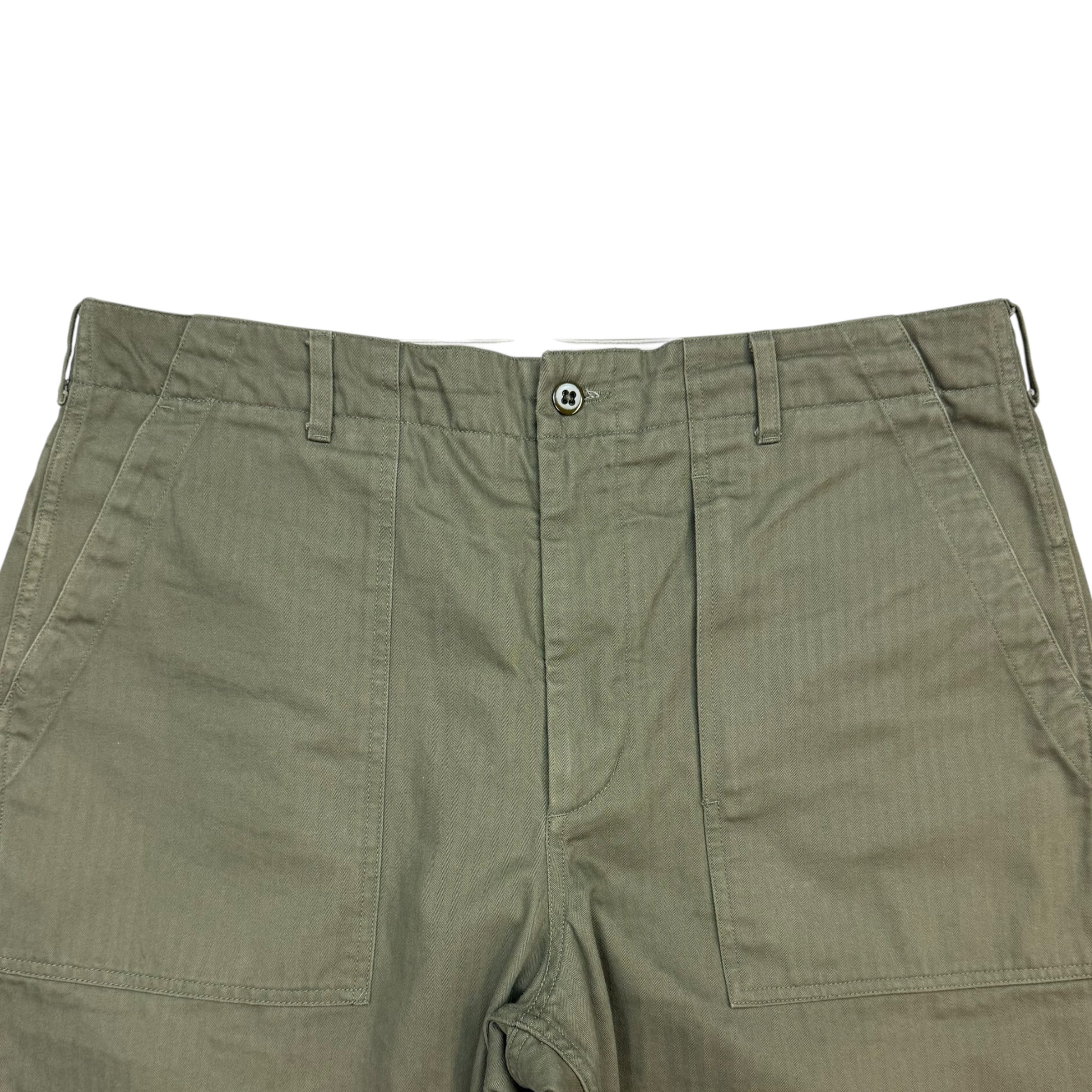 Engineered Garments Cotton Herringbone Twill Fatigue Pants Green