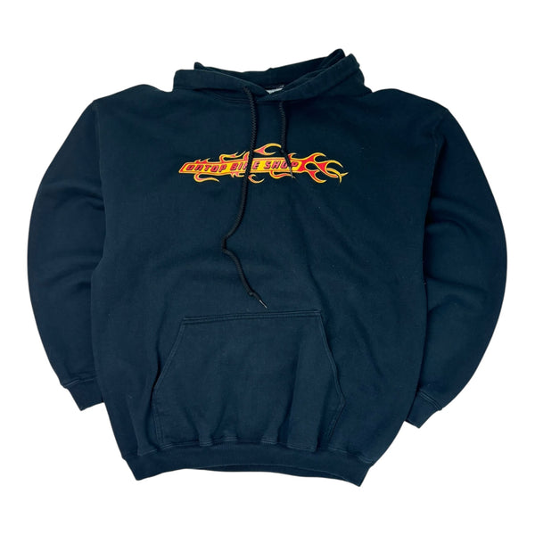 Vintage Ontop Bike Shop Tribal Flames Hoodie Black