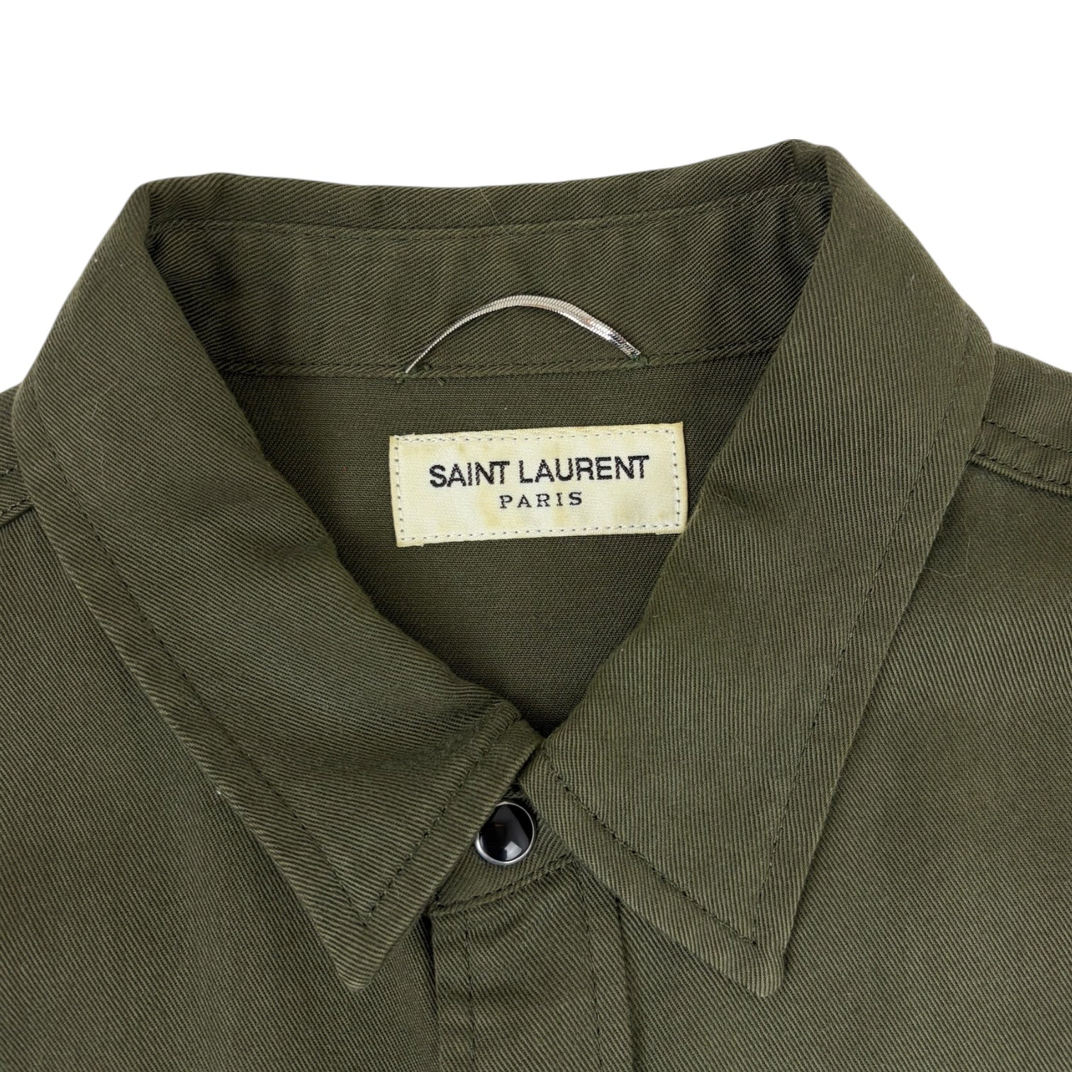 Saint Laurent Button Up Western Shirt Olive