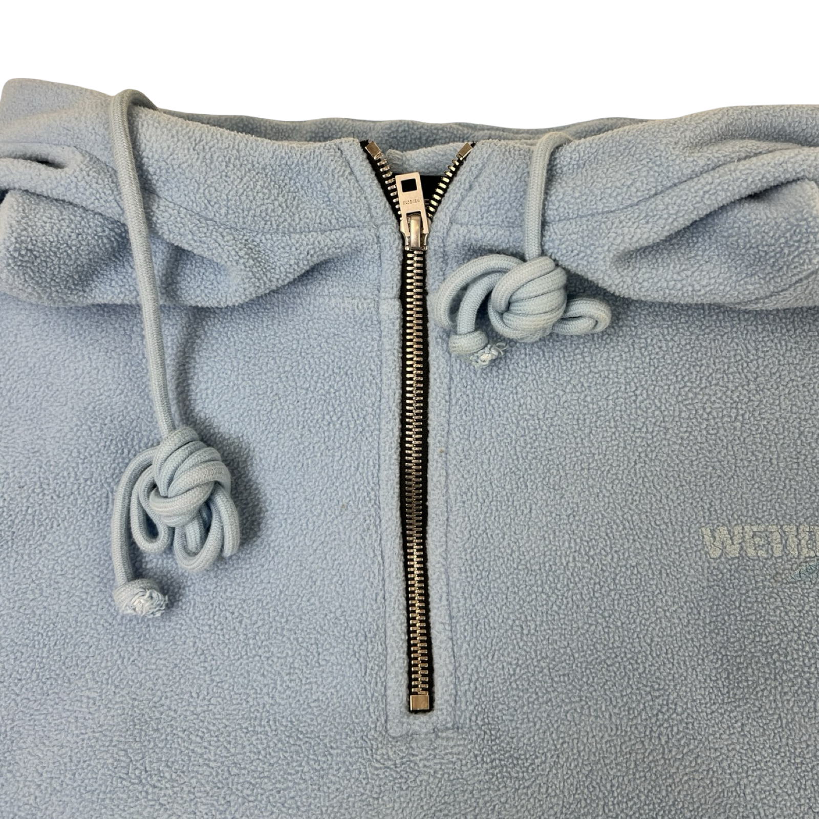 We11done Fleece Half-Zip Athleisure Hoodie Blue