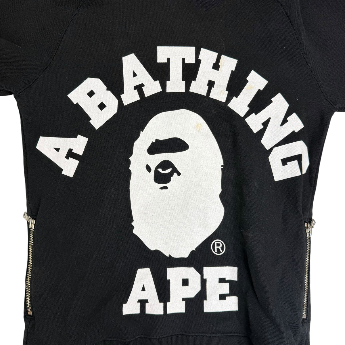 (W) Bape College Side Zip Hoodie Black