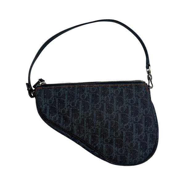 Christian Dior Trotter Denim Monogram Saddle Bag