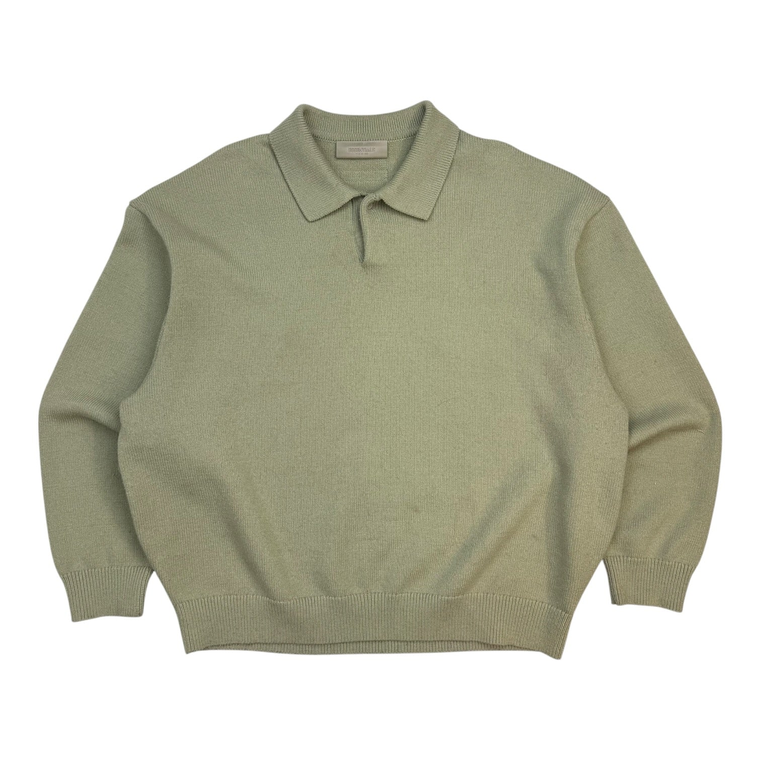 Fear Of God Essentials Knit L/S Polo Seafoam
