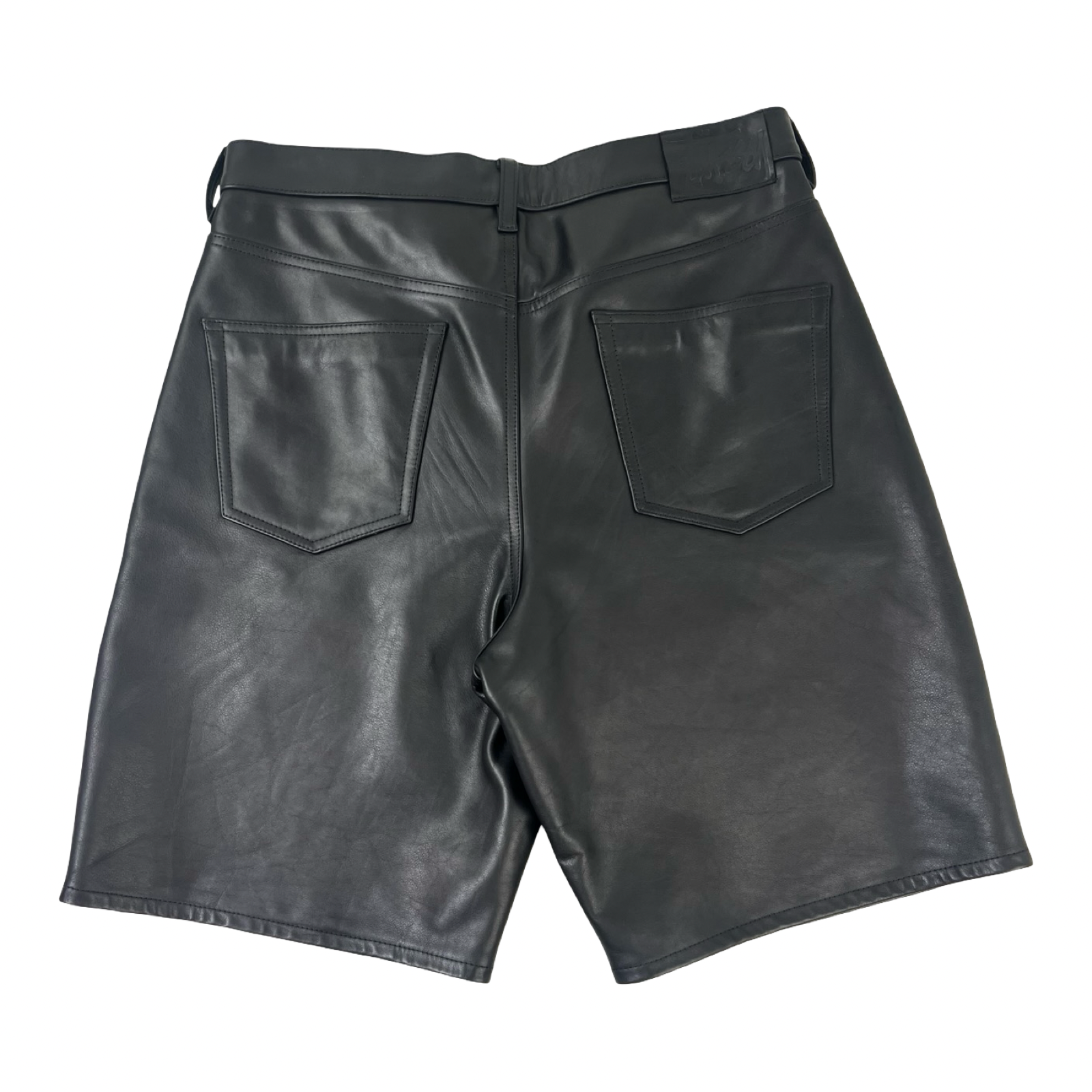 Stussy Big Ol' Leather Calf Leather Shorts Black