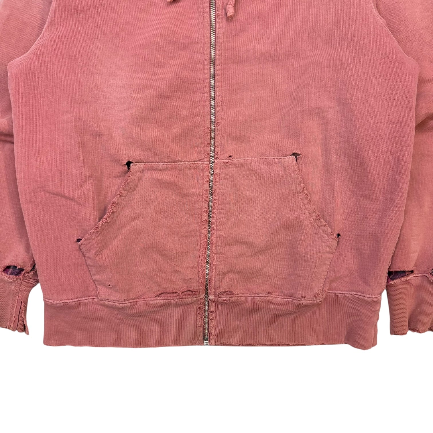 Supreme Bleached Zip Up Sweater Rose