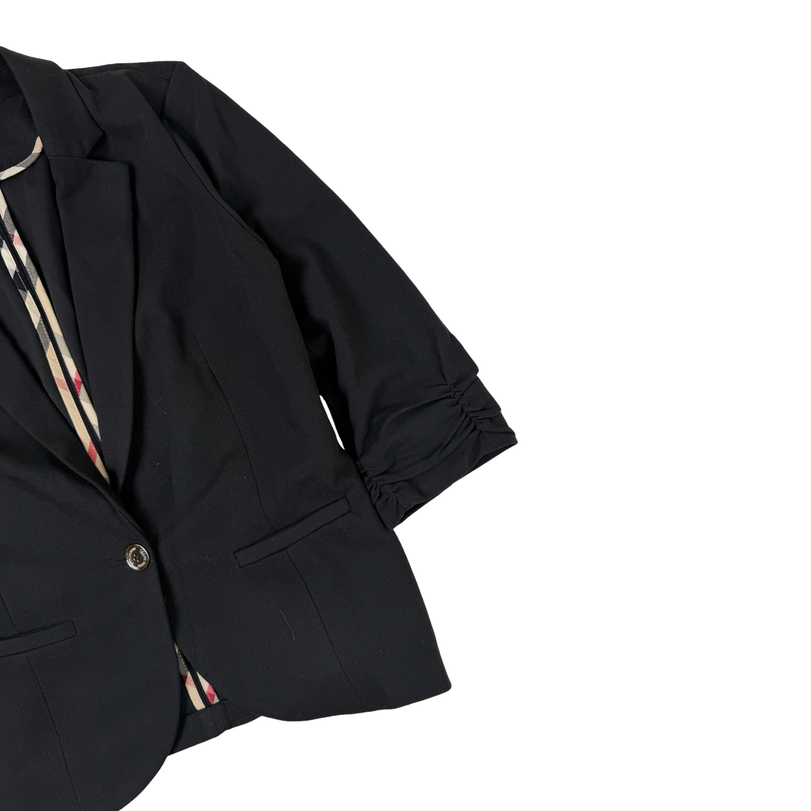 (W) Vintage Burberry Blazer Black