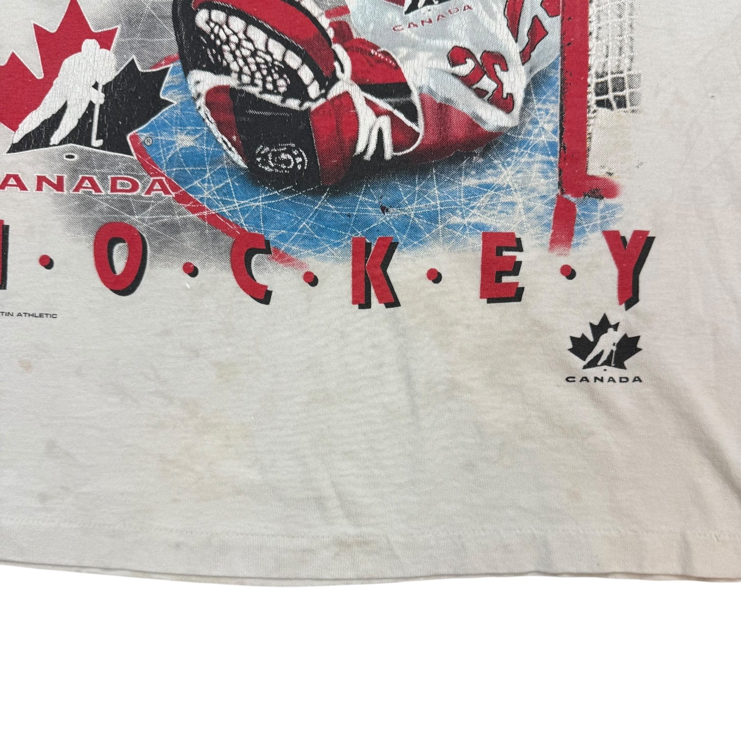 Vintage Bulletin Team Canada Hockey Tee White