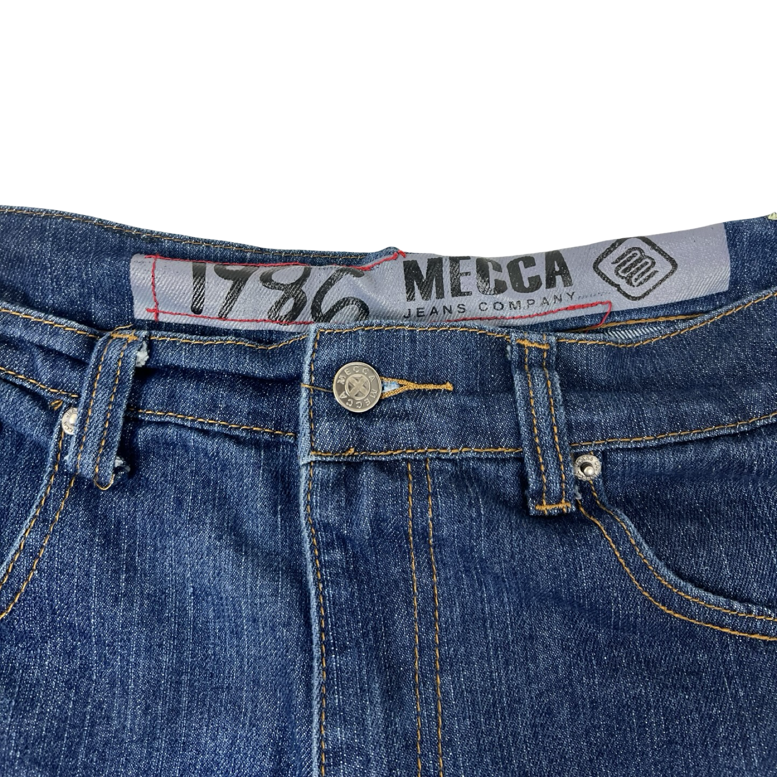 Mecca Dark Wash Embroidered Denim Shorts