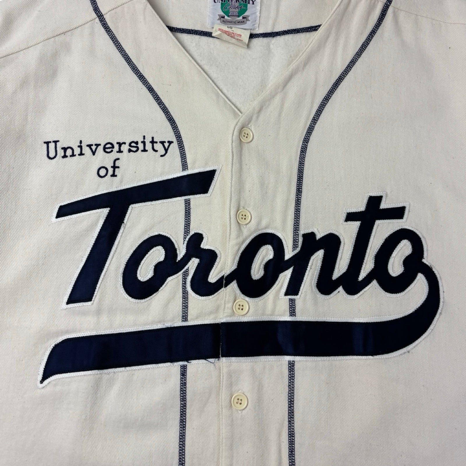 Vintage University Of Toronto Baseball Jersey Creme
