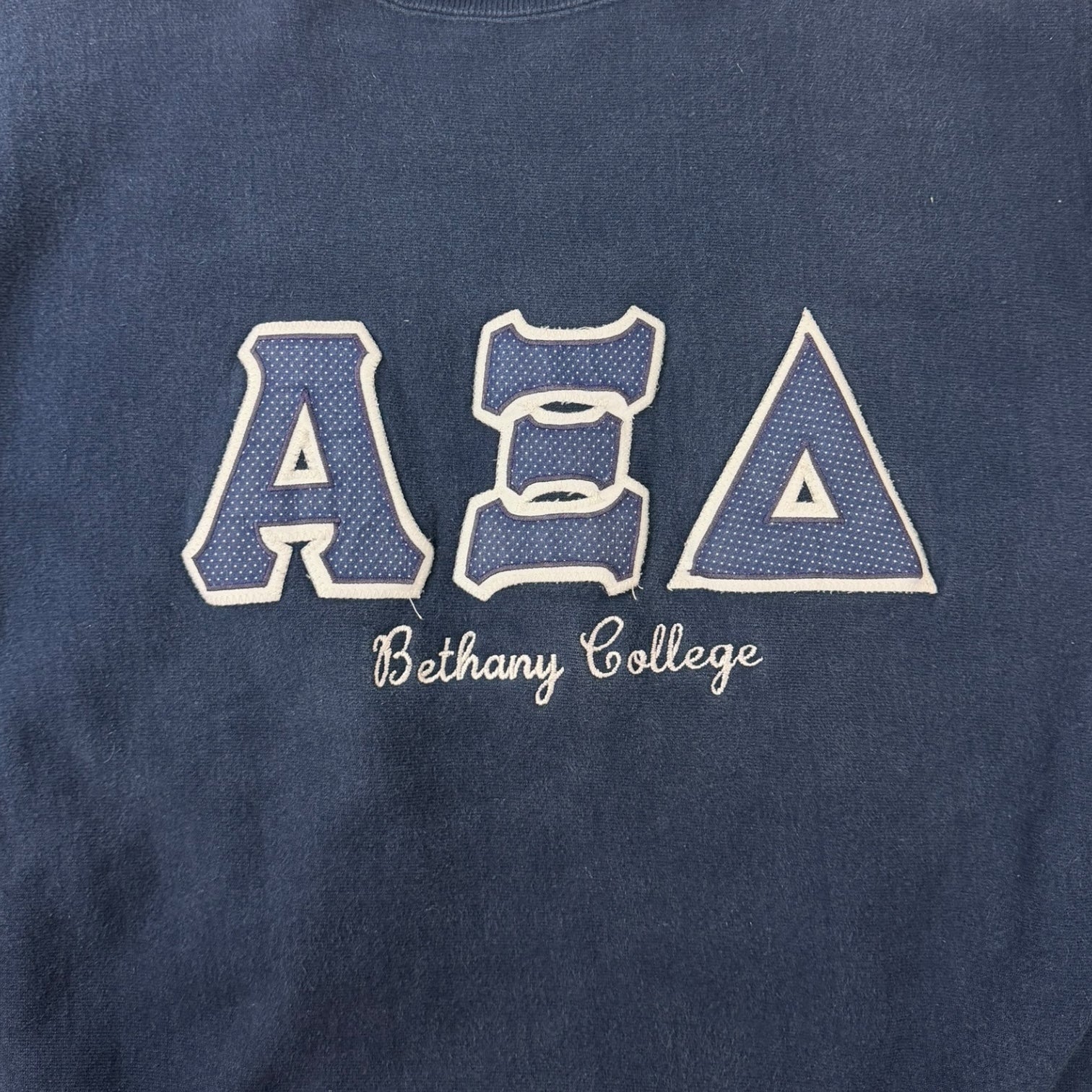 Vintage Champion Reverse Weave Alpha Epsilon Delta Bethany College Navy