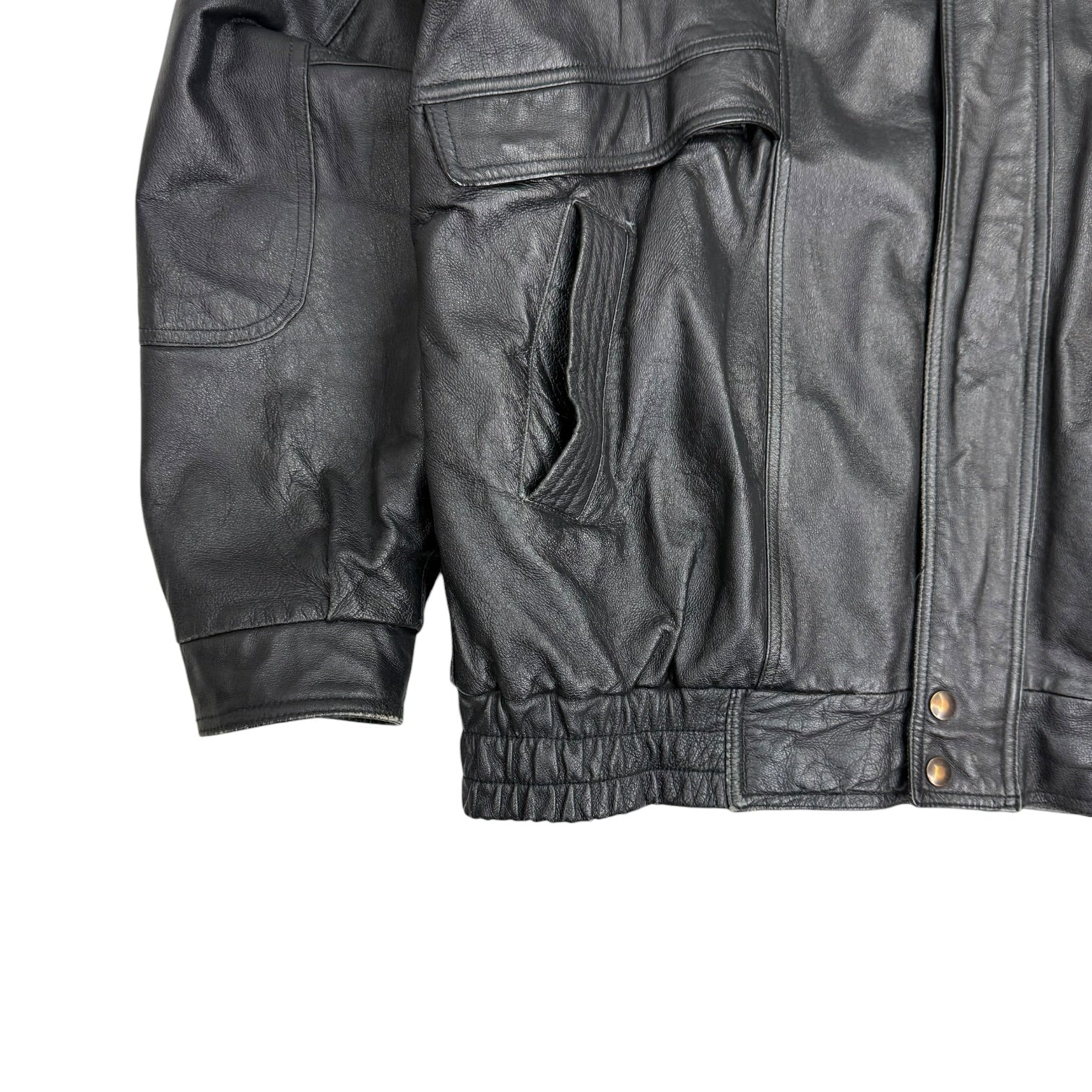 Vintage Protocol Leather Jacket Black