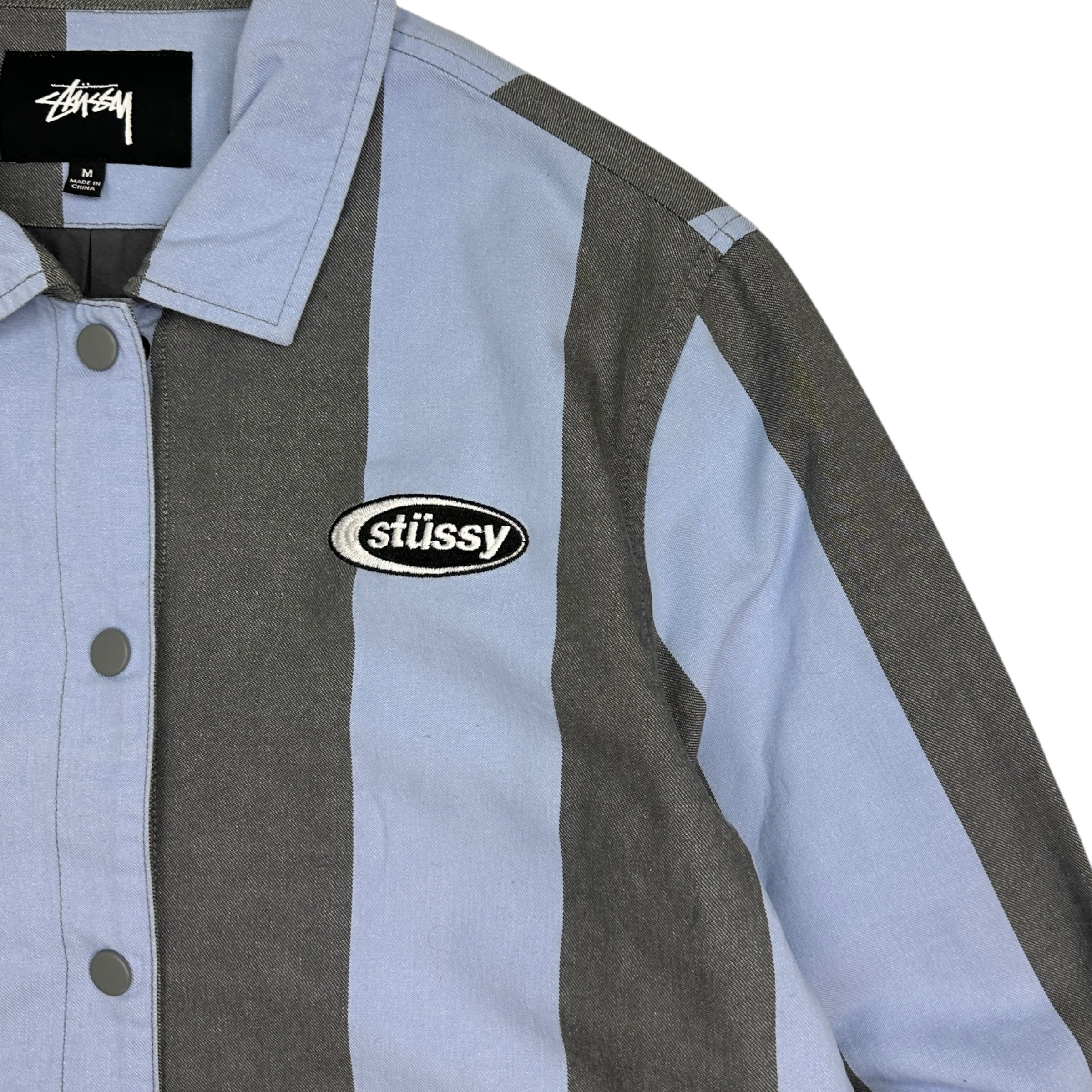 Stussy Etta Striped Coach Jacket Blue/Grey