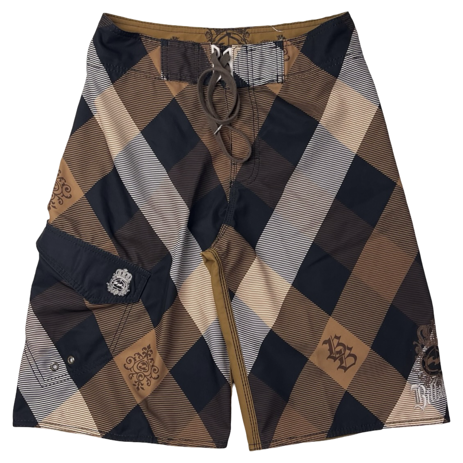 Vintage Y2K Billabong Argyle Board Shorts Brown