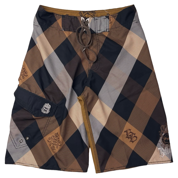 Vintage Y2K Billabong Argyle Board Shorts Brown
