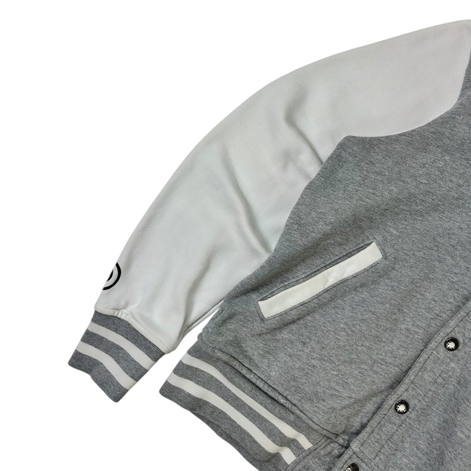 Bape Shark Sweat Varsity Hoodie Jacket Grey/White