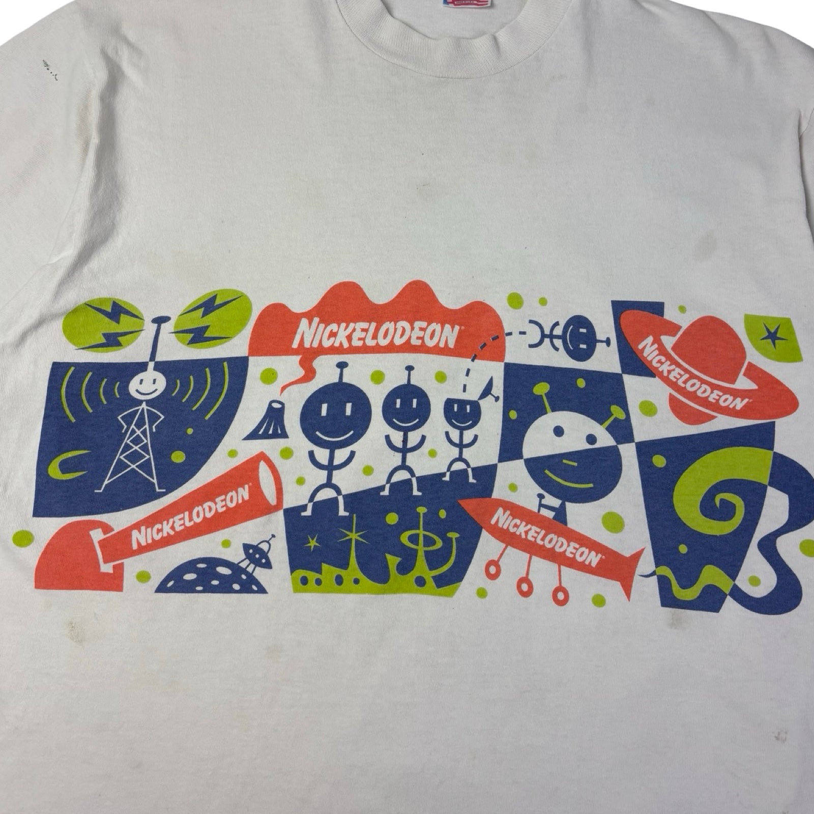 Vintage Nickelodeon Space Themed T-Shirt White
