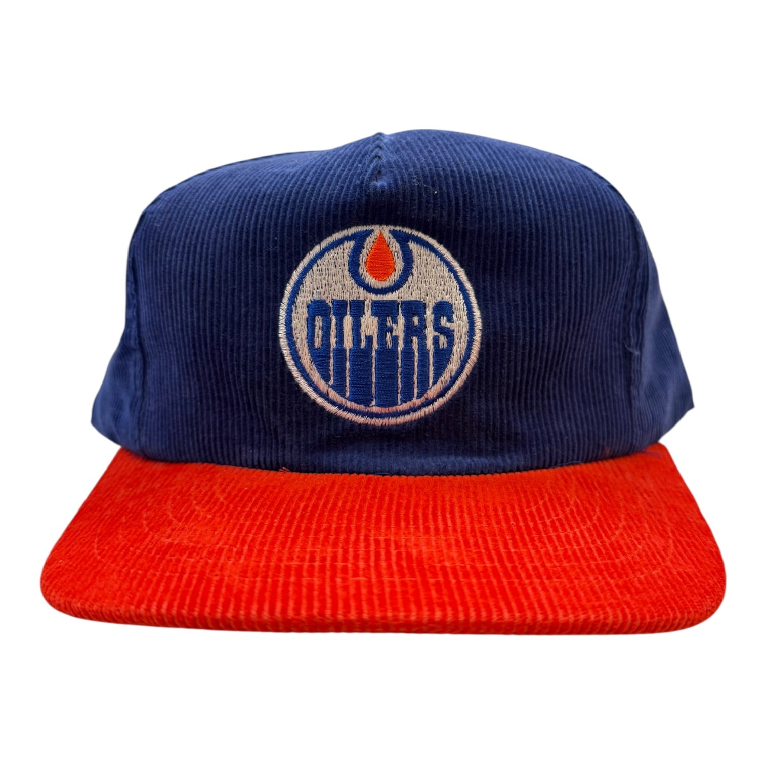 Vintage Edmonton Oilers Corduroy Hat Orange/Blue