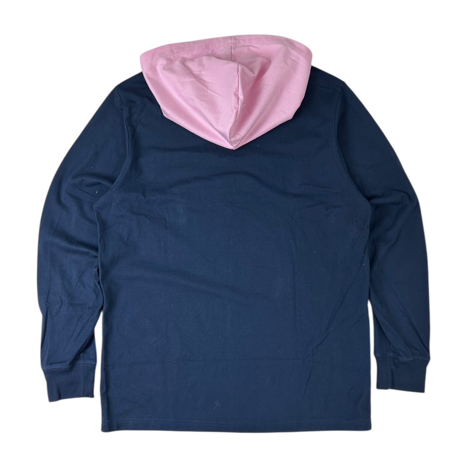 Supreme Contrast Hooded Long Sleeve Pink/Navy
