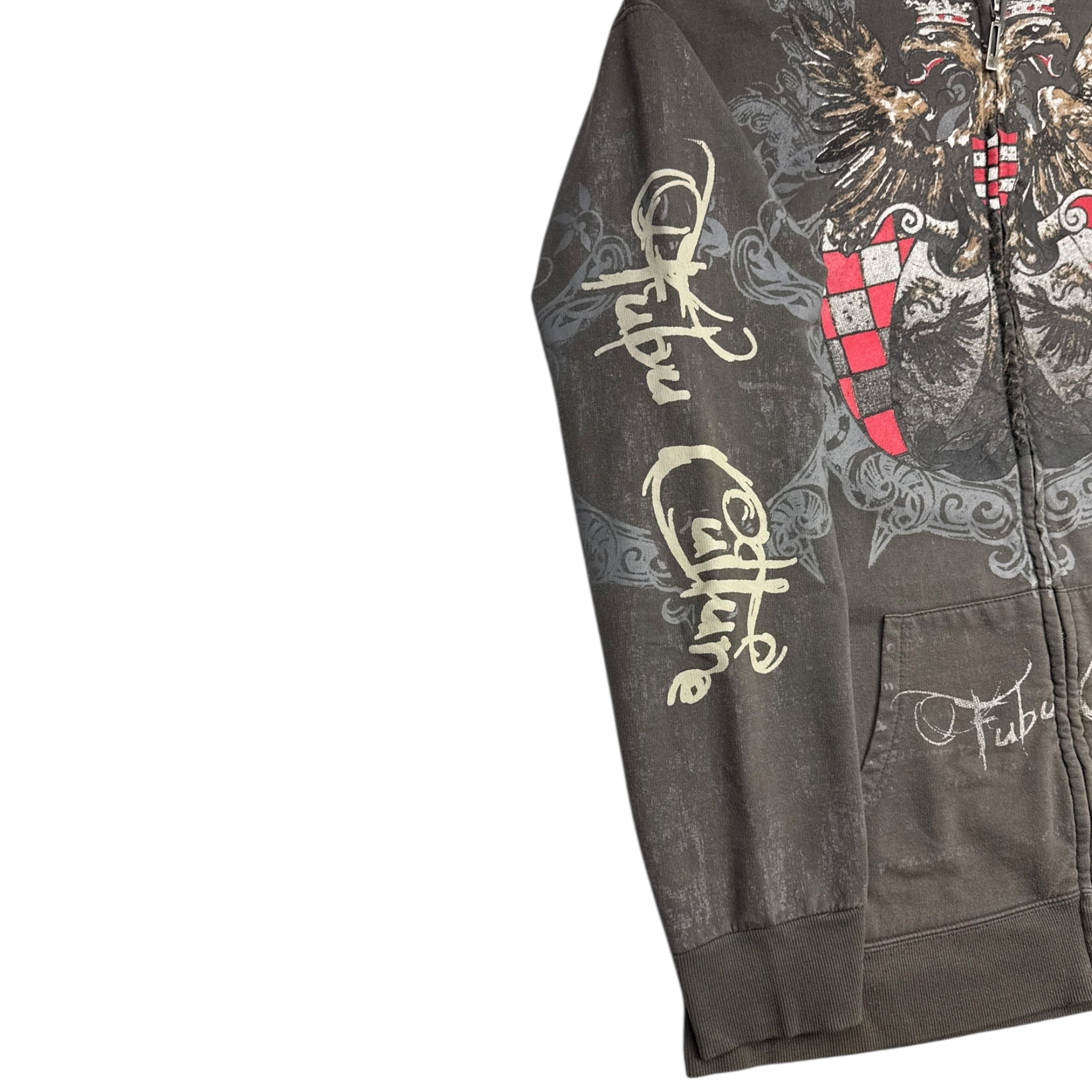 Vintage Y2K Fubu Cyber Crest Zip Up Hoodie