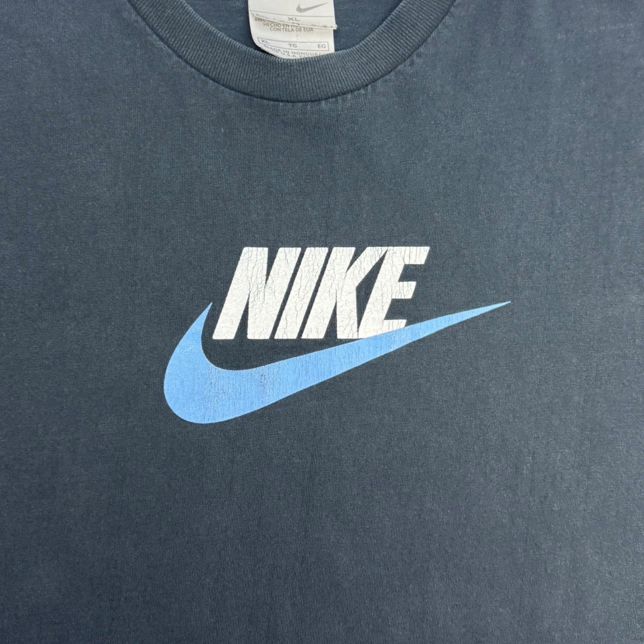 Vintage Nike Spellout & Swoosh T-Shirt Navy