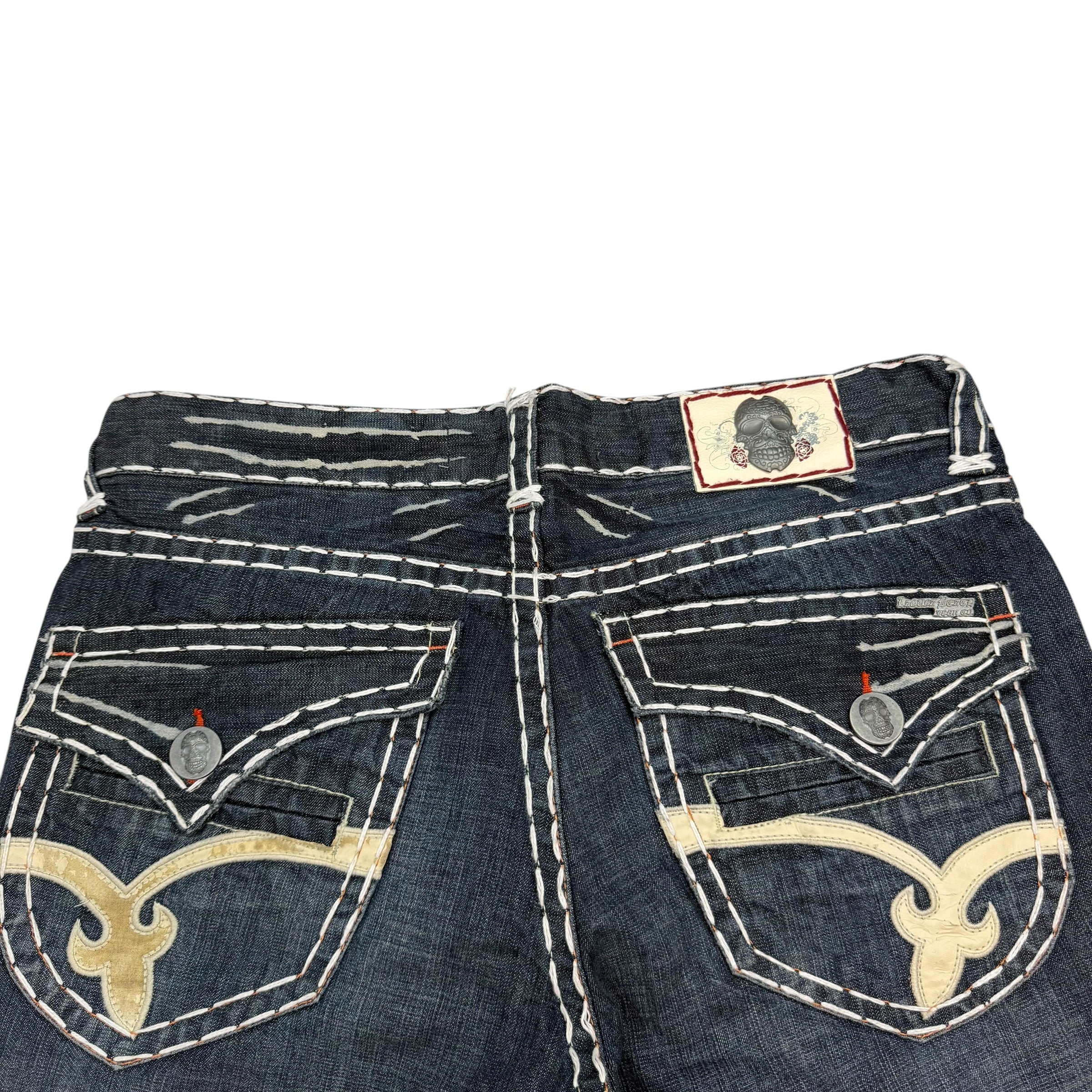 Vintage Laguna Beach Double Stitch Embroidered Jeans Blue