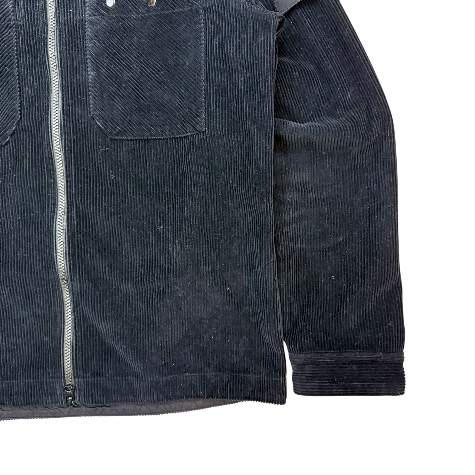 Stone Island Corduroy Zip Up Jacket Black