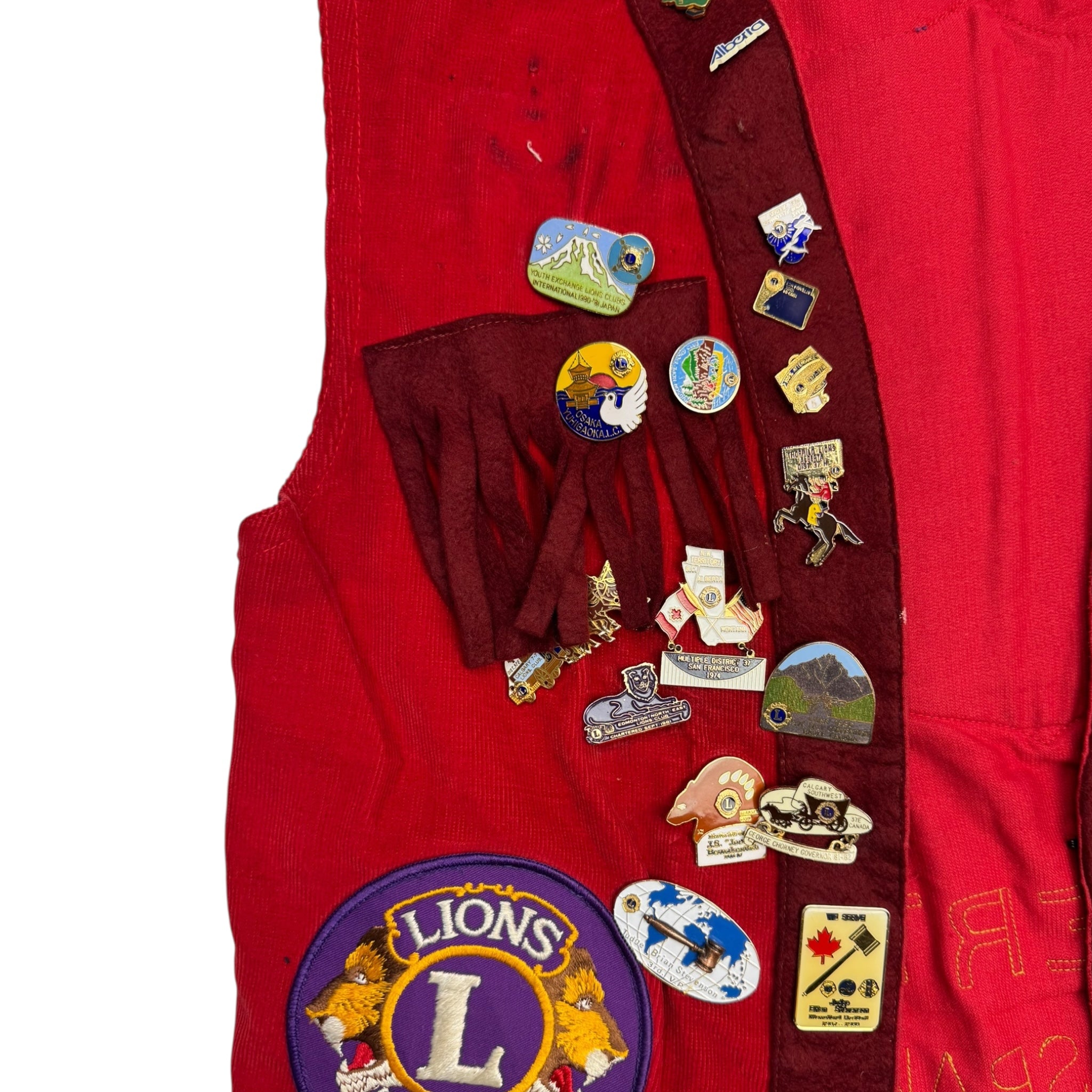 Vintage 60s/70s Bearspaw Alberta lLions Club Pinned Vest