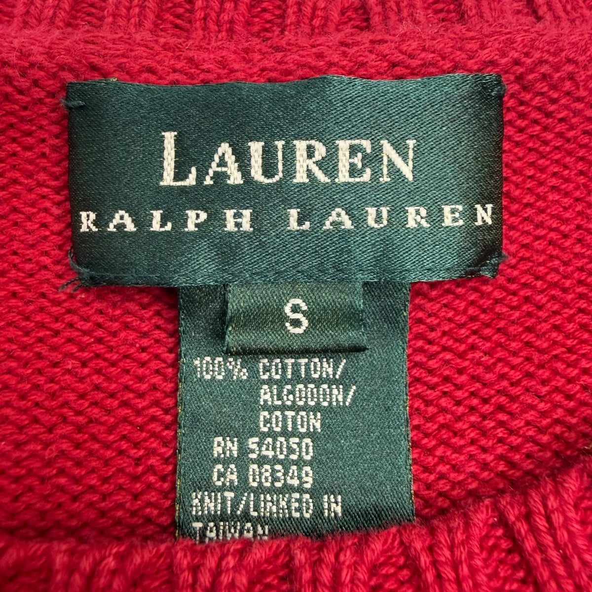 (W) Lauren Ralph Lauren Embroidered Crest Sweater Red