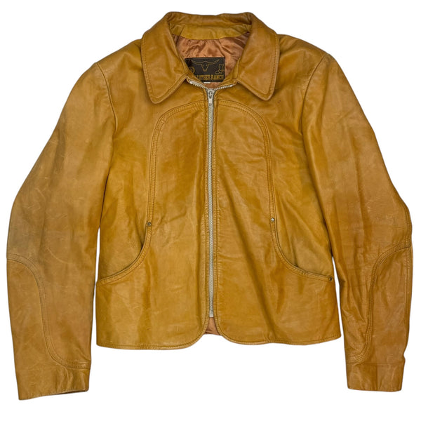 (W) The Leather Ranch Leather Jacket Mustard