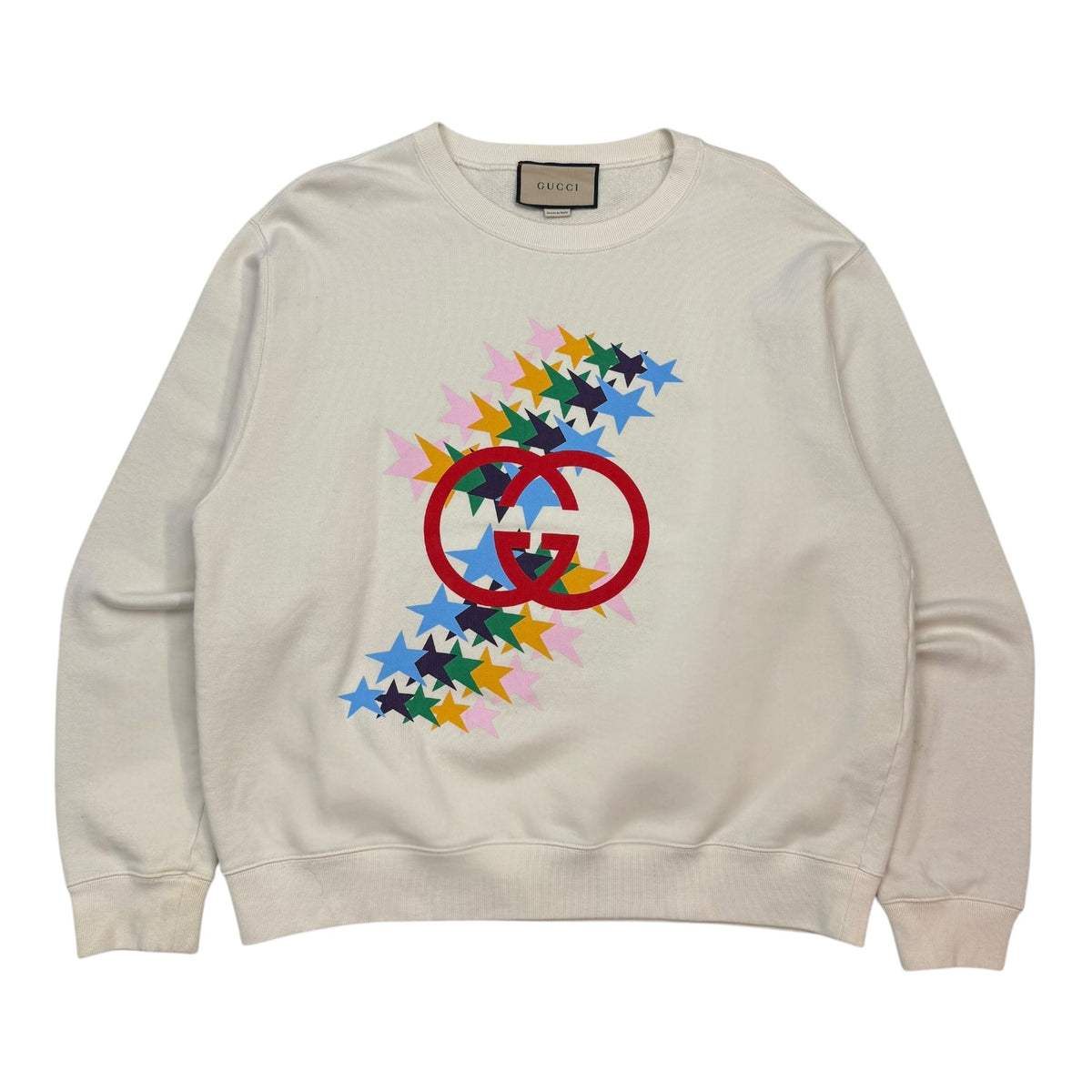 Gucci Interlocking G Flash Crewneck Cream