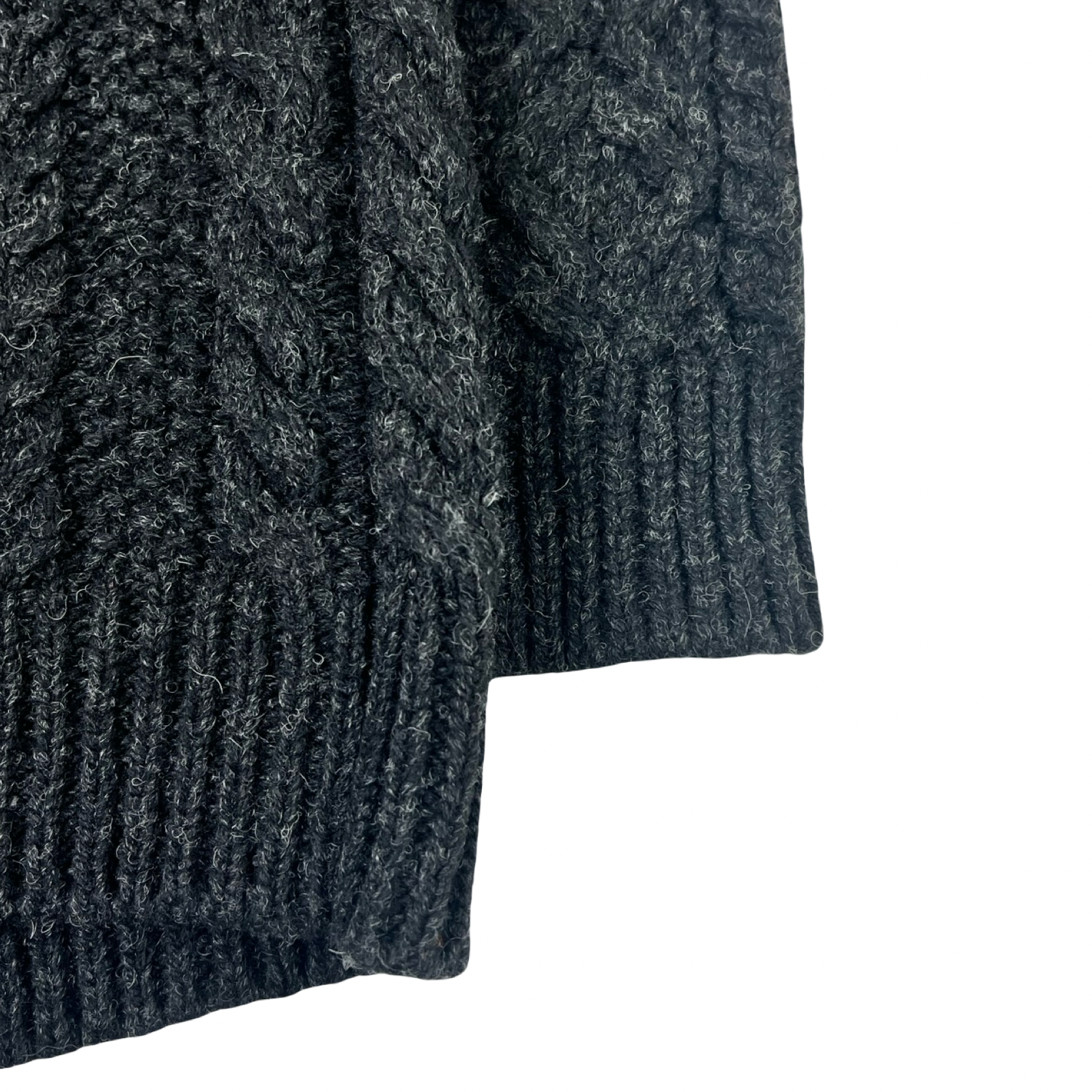 Junya Watanabe Comme Des Garçons Cable Knit Wool Dark Charcoal Sweater