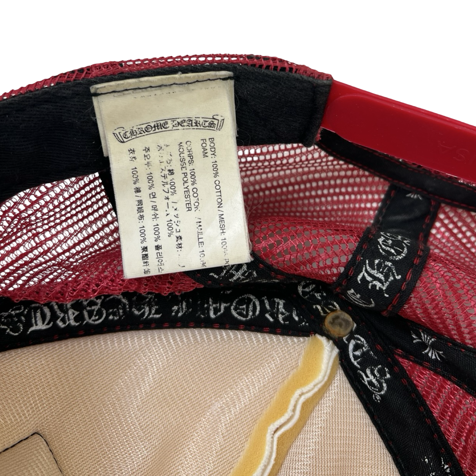 Chrome Hearts CH Hollywood Trucker Hat Red/White