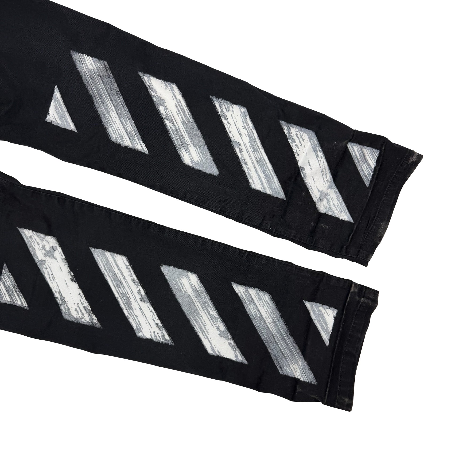 Off-White Diag Print Straight Leg Jeans Black