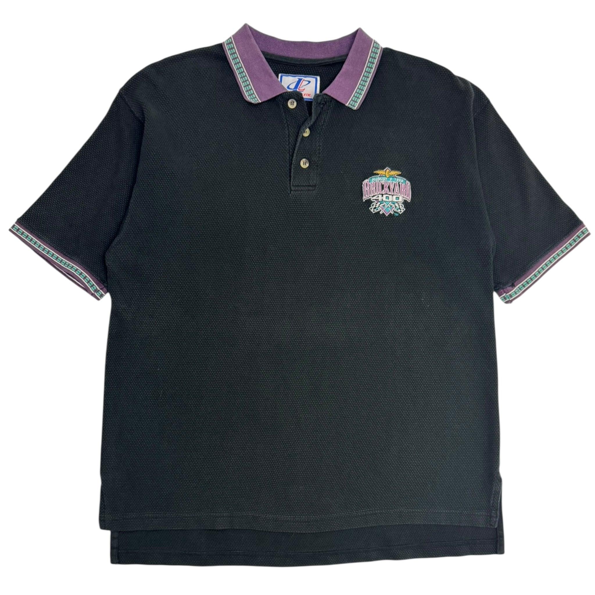 1999 Brickyard 400 Racing Waffle Knit Polo Shirt