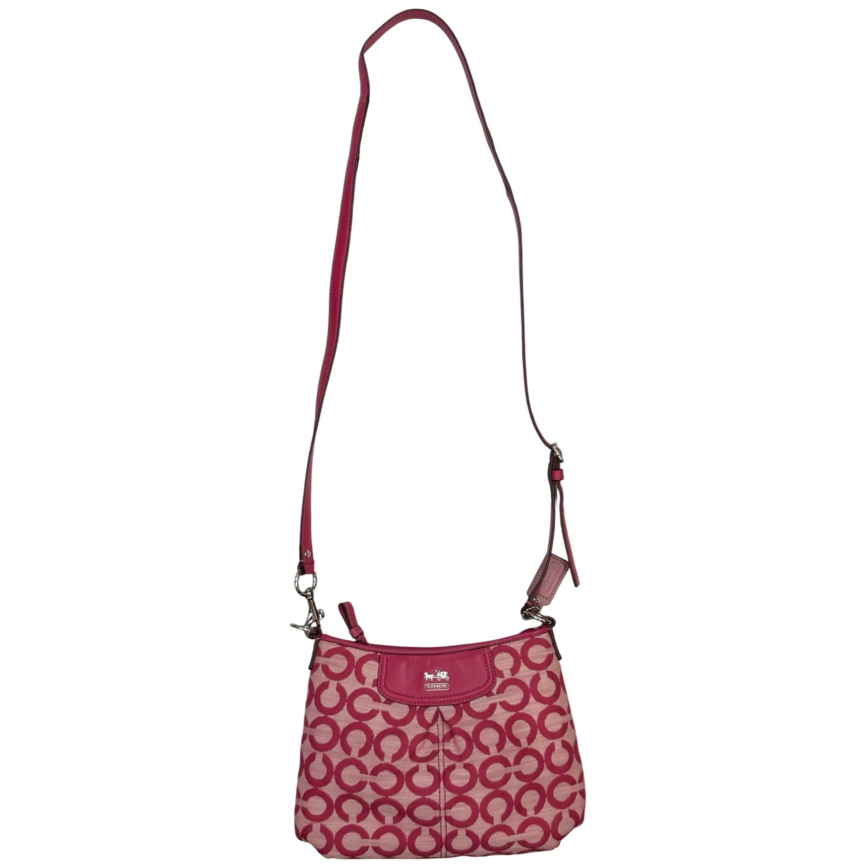 (W) Coach Madison Signature Op Art Small Crossbody Slingbag Pink