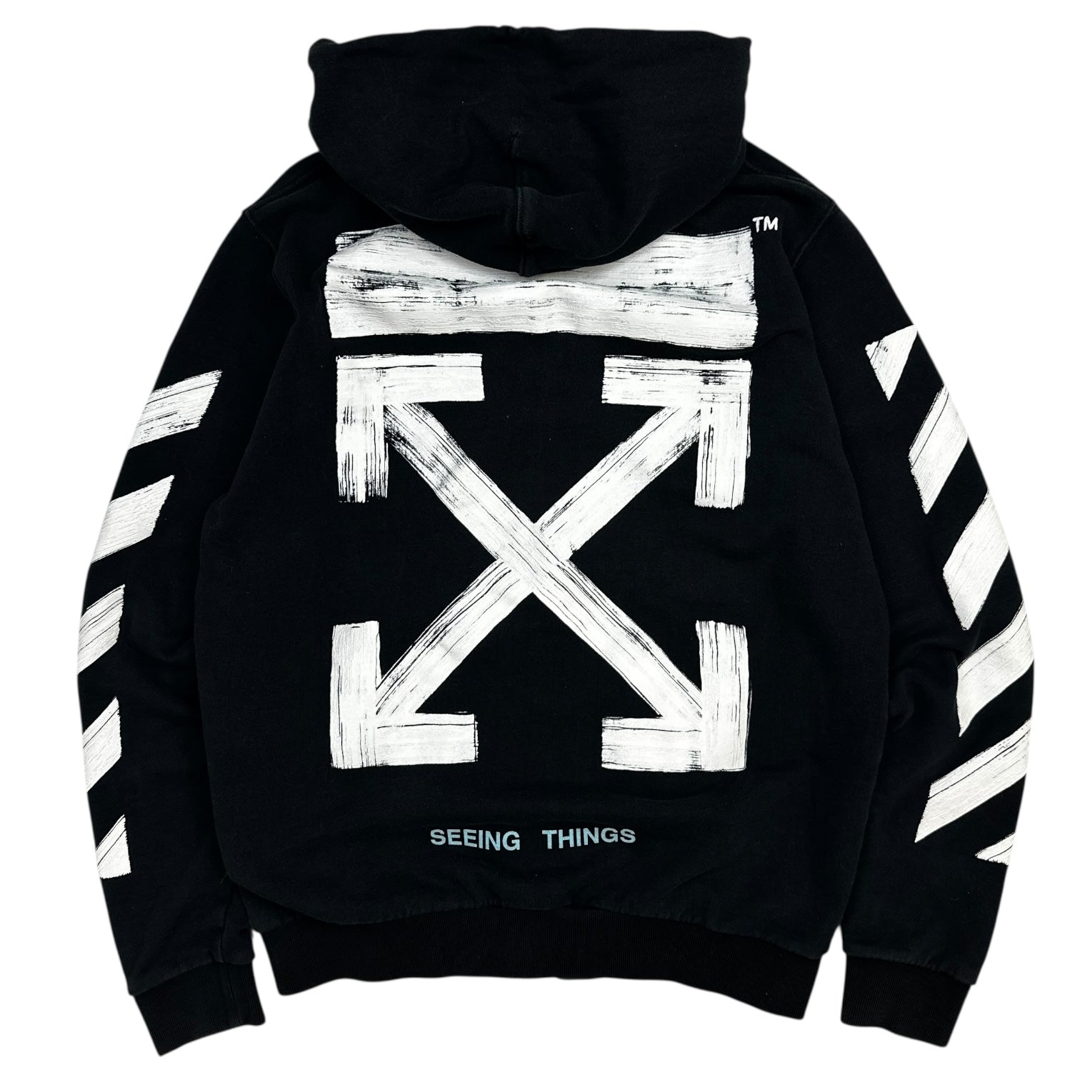 Off-White Paint Brush Zip Up Hoodie Black