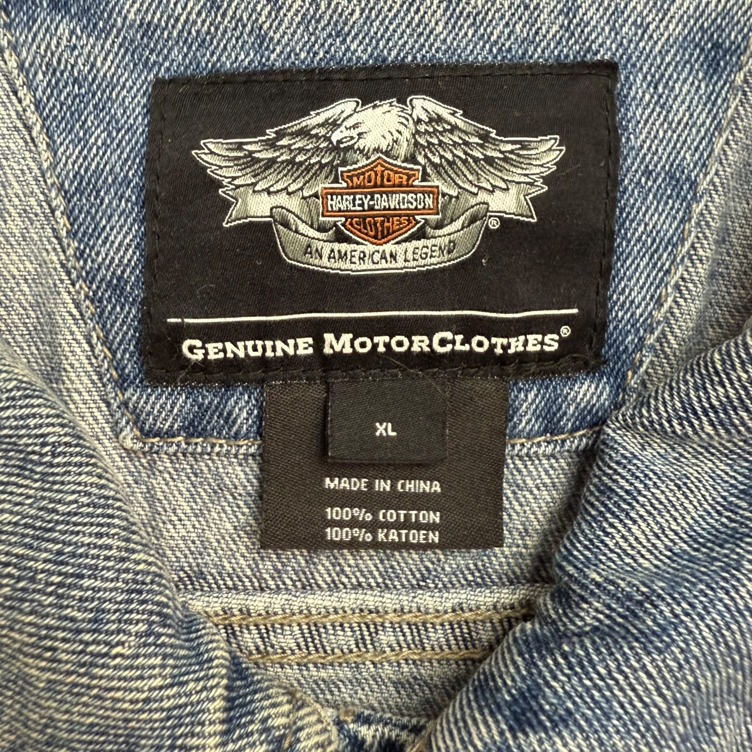 Vintage Harley Davidson Denim Biker Vest