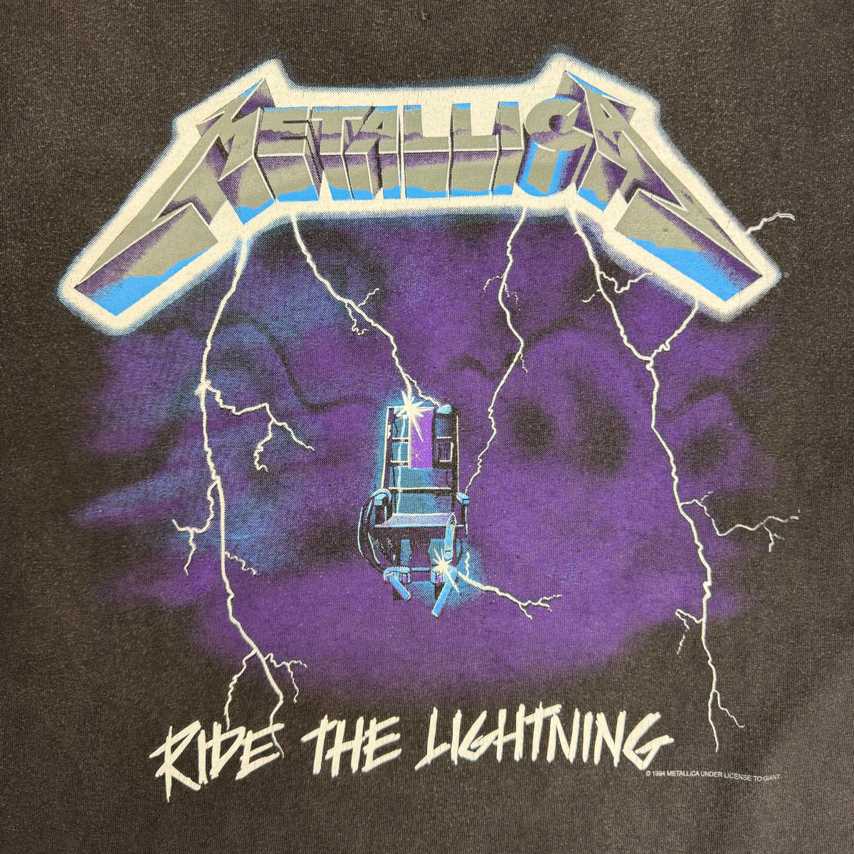 1994 Metallica Ride The Lightning Tee Faded Black