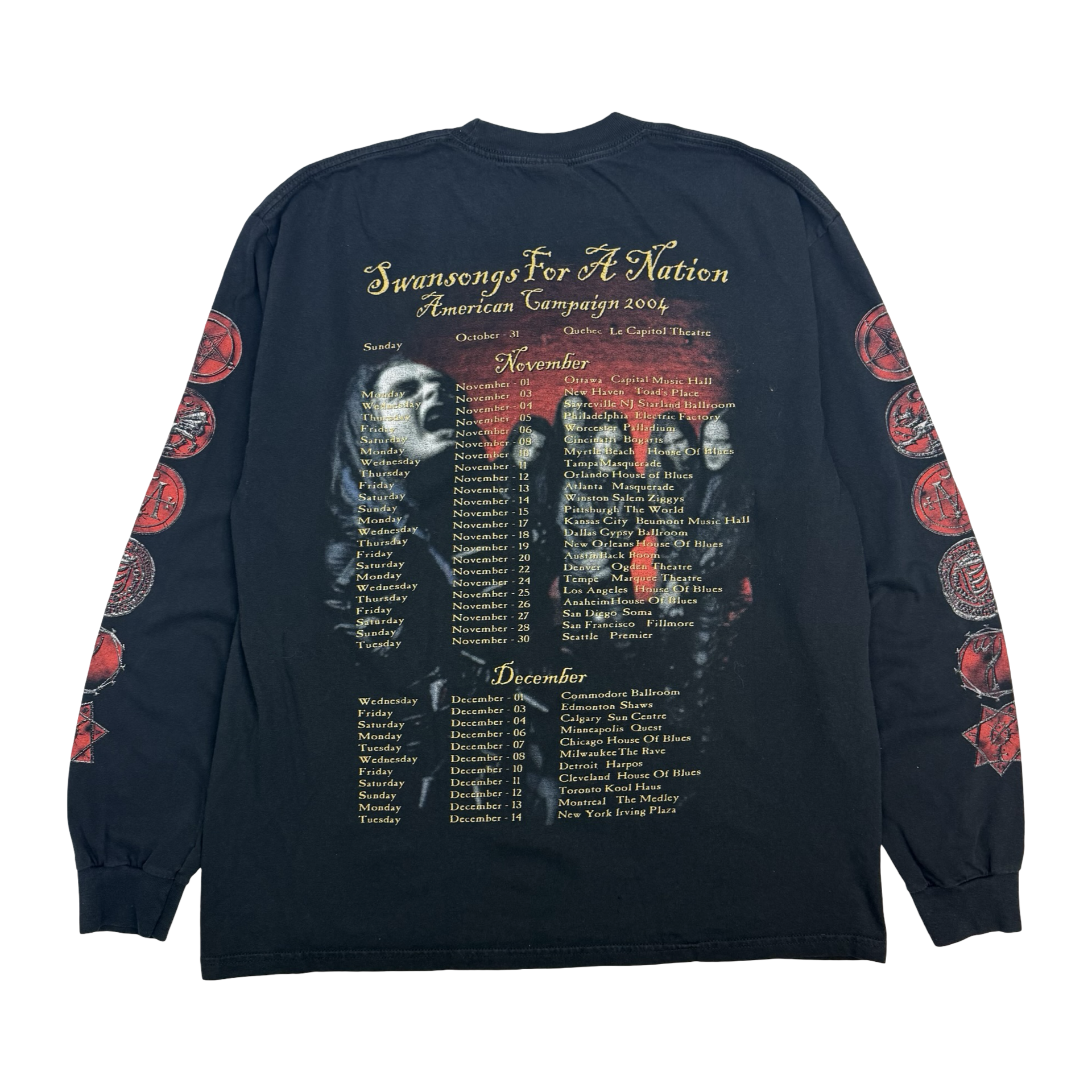2004 Cradle Of Filth ‘Swansongs For A Nation’ L/S Tour Tee Black