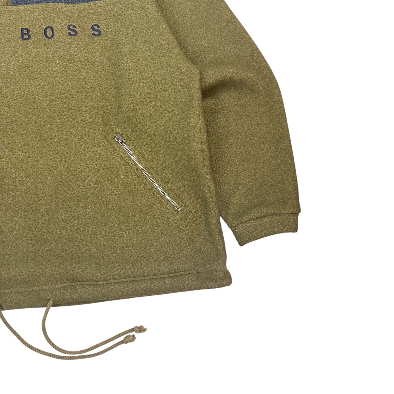 Vintage Hugo Boss Quarter Zip Sweater Green/Navy Blue