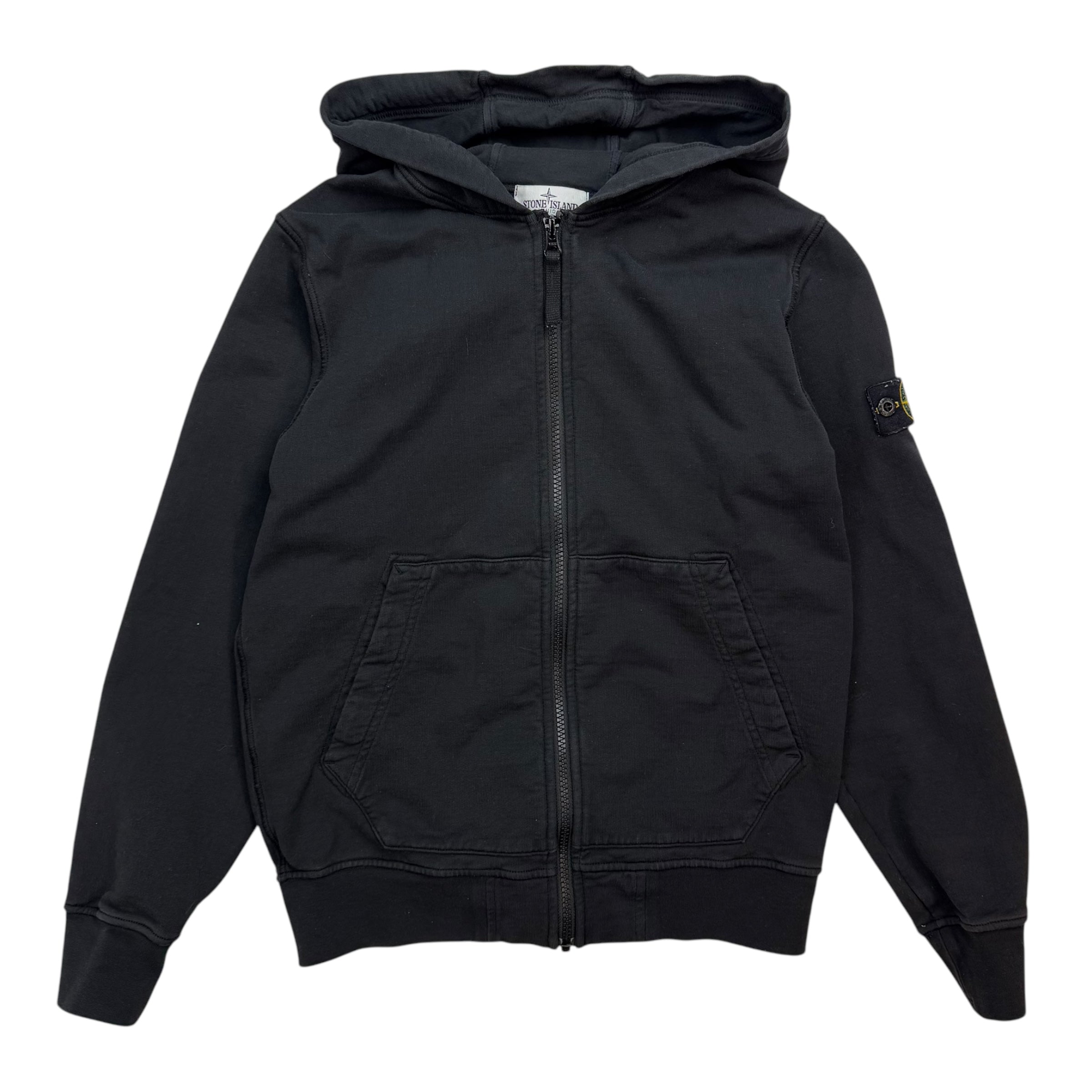 Stone Island Junior Patch Zip Up Sweater Black