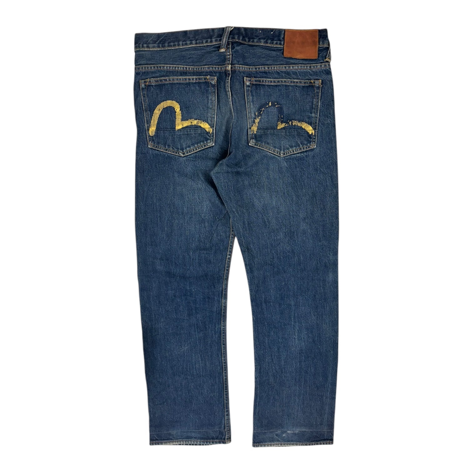 Vintage Y2K Evisu Yellow Seagull Denim Pant Dark Wash